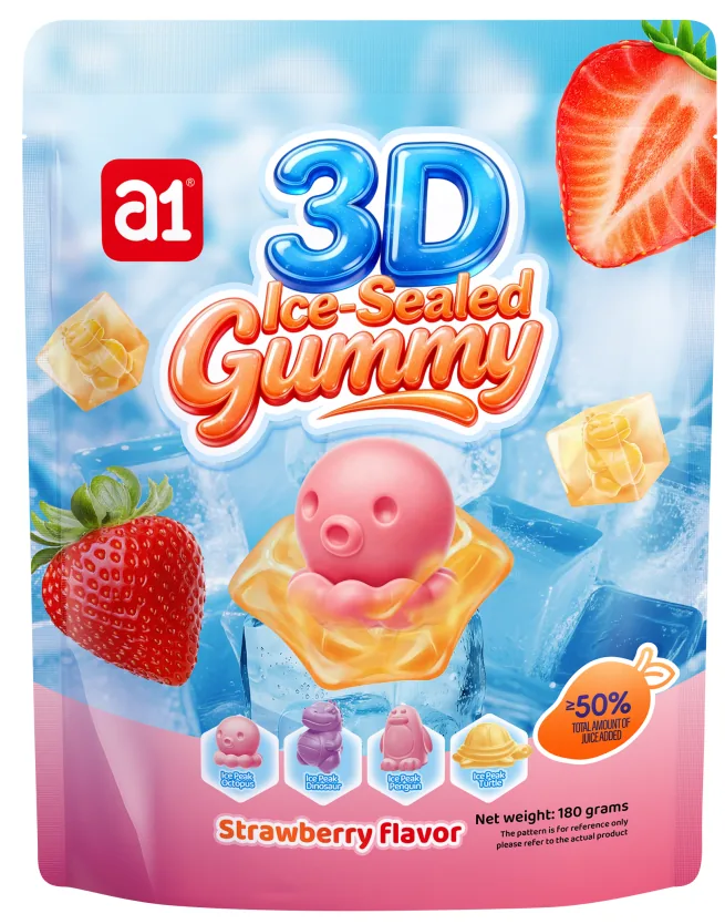 Gominola 3D Sellada en Hielo (Fresa)