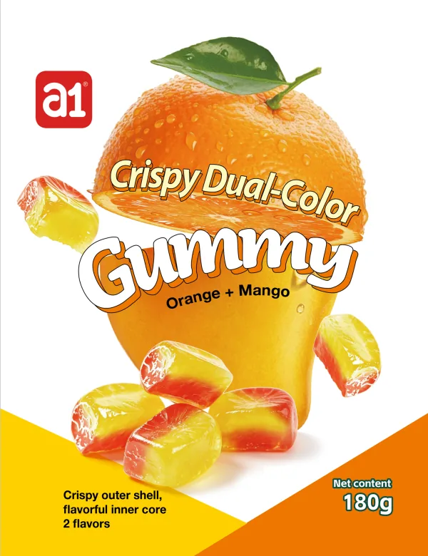 Gominola 4D Crujiente Bicolor (Naranja + Mango)