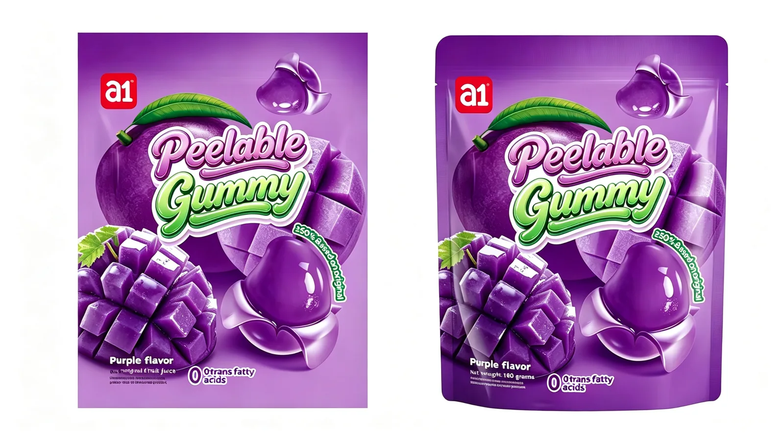 gomita pelable — un formato que muestra capacidad de formulación con jugo de fruta real y sin gelatina