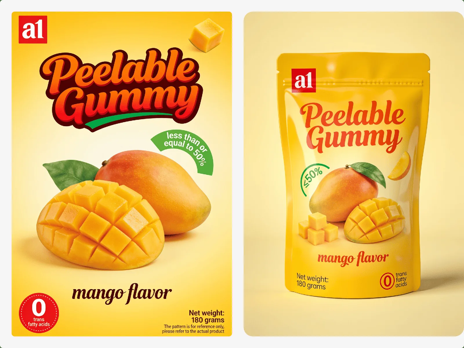 envase de exportación de la gomita pelable de mango de a1