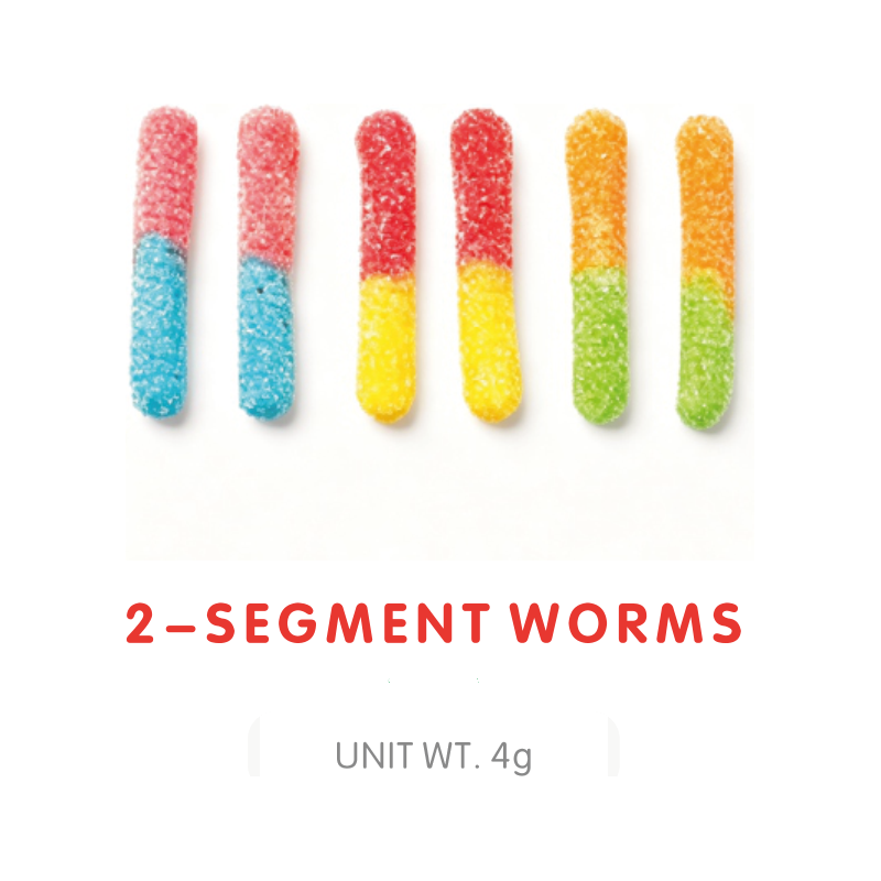 Two-Segment Worm Gummy Candy
