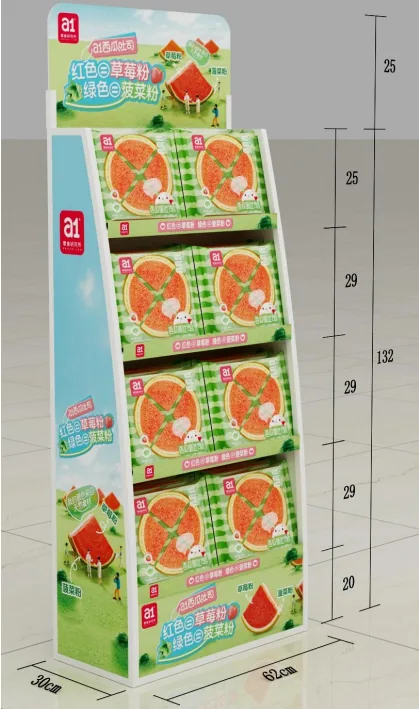 Tostada de sandía a1 en un exhibidor de retail — el momento de lineal para el que se toma toda decisión de formato