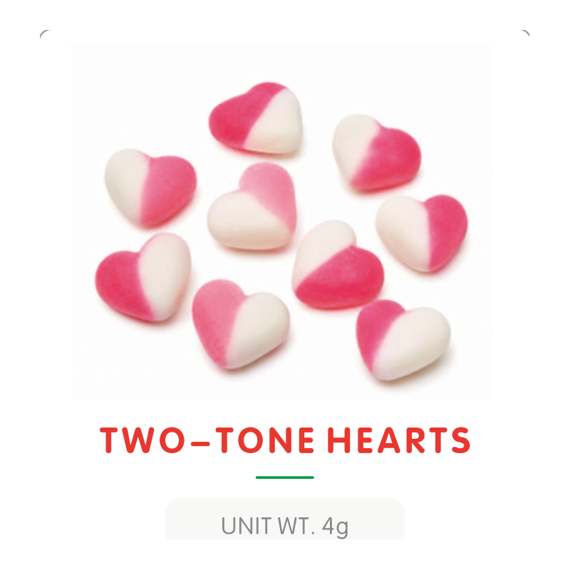 Two-Tone Heart Gummy Candy