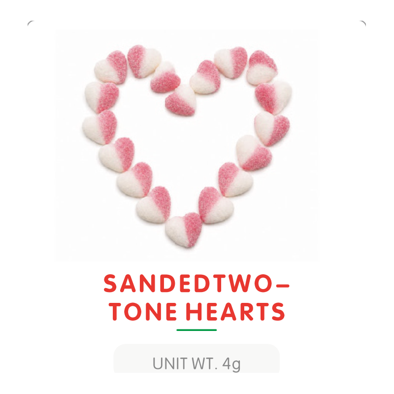 Sanded Two-Tone Heart Gummies