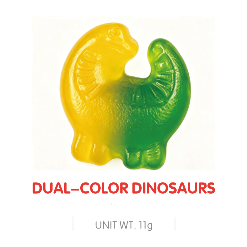 Dual-Color Dinosaur Gummy Candy