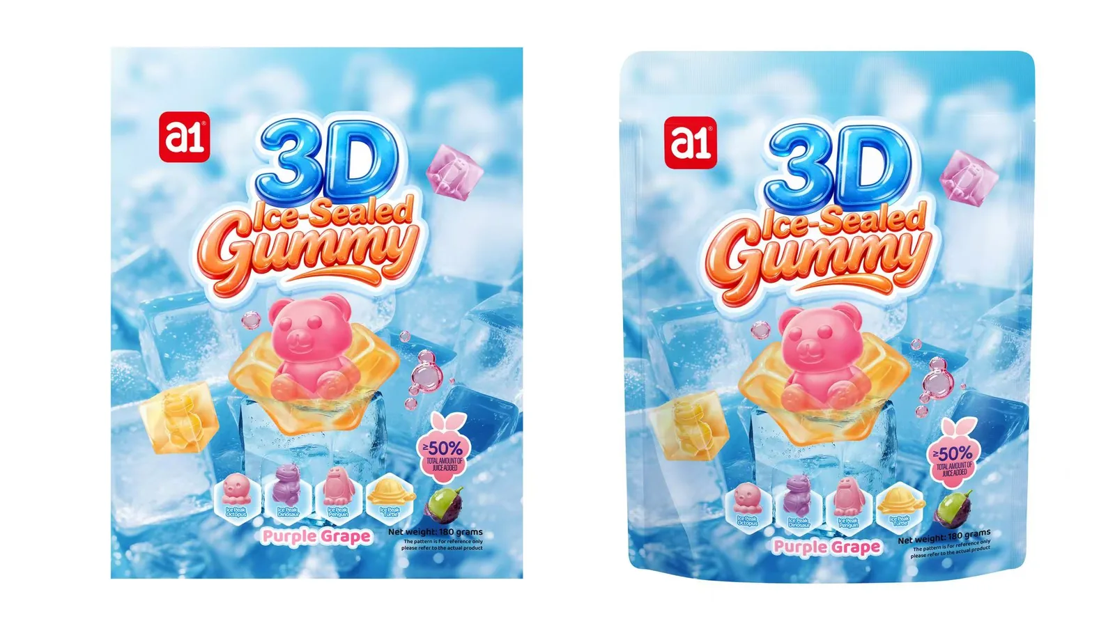 render de gomita 3D — el tipo de molde propio y trabajo de formato que una fábrica moderna debe ofrecer
