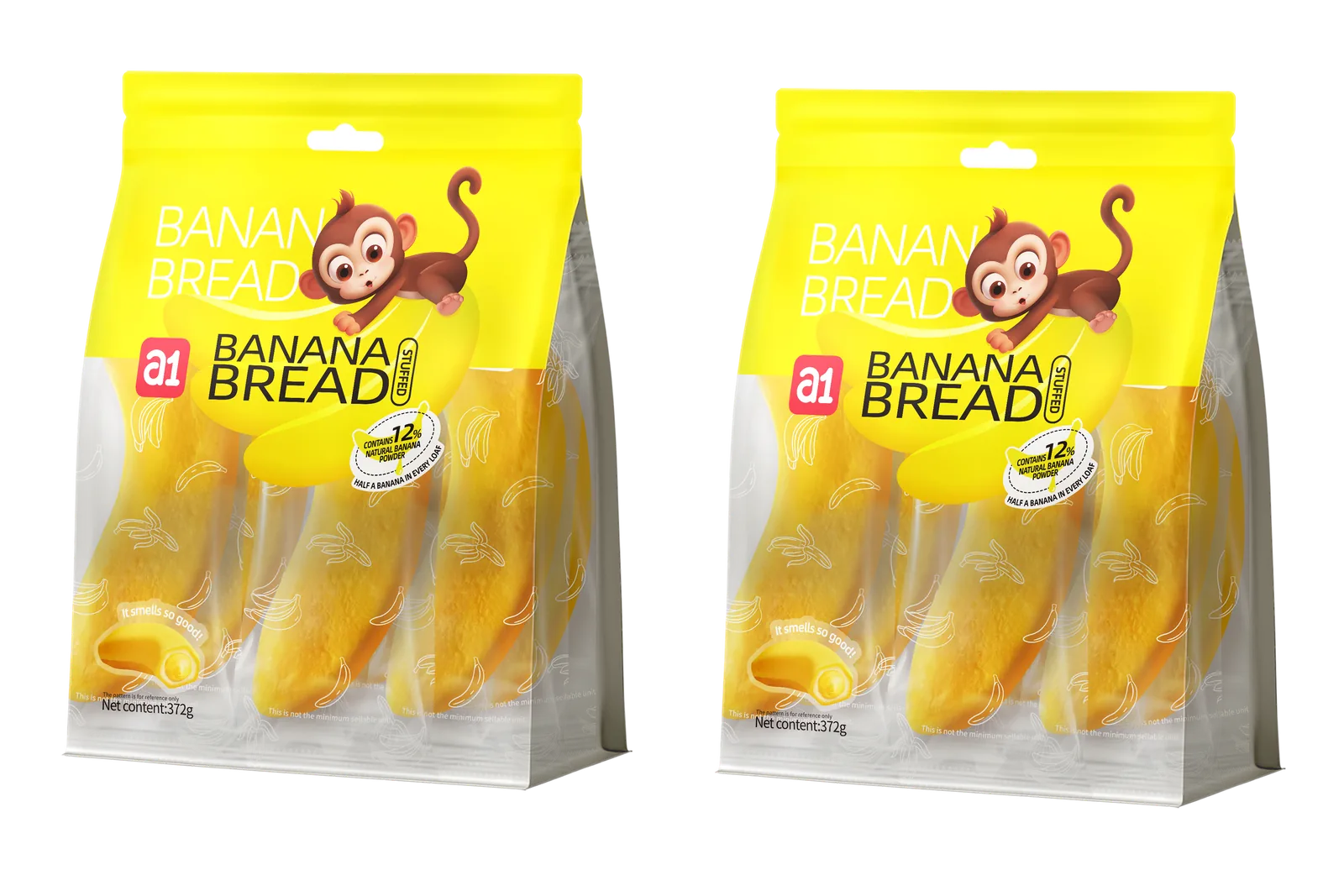 pan de plátano a1 372g seis paquetes, un formato familiar apto para regalos festivos y multipacks diarios