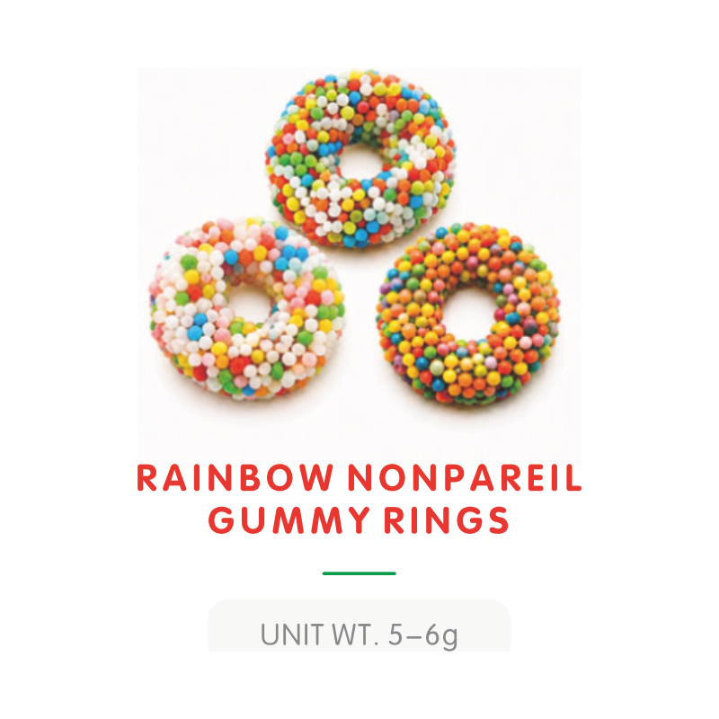 Rainbow Nonpareil Gummy Rings