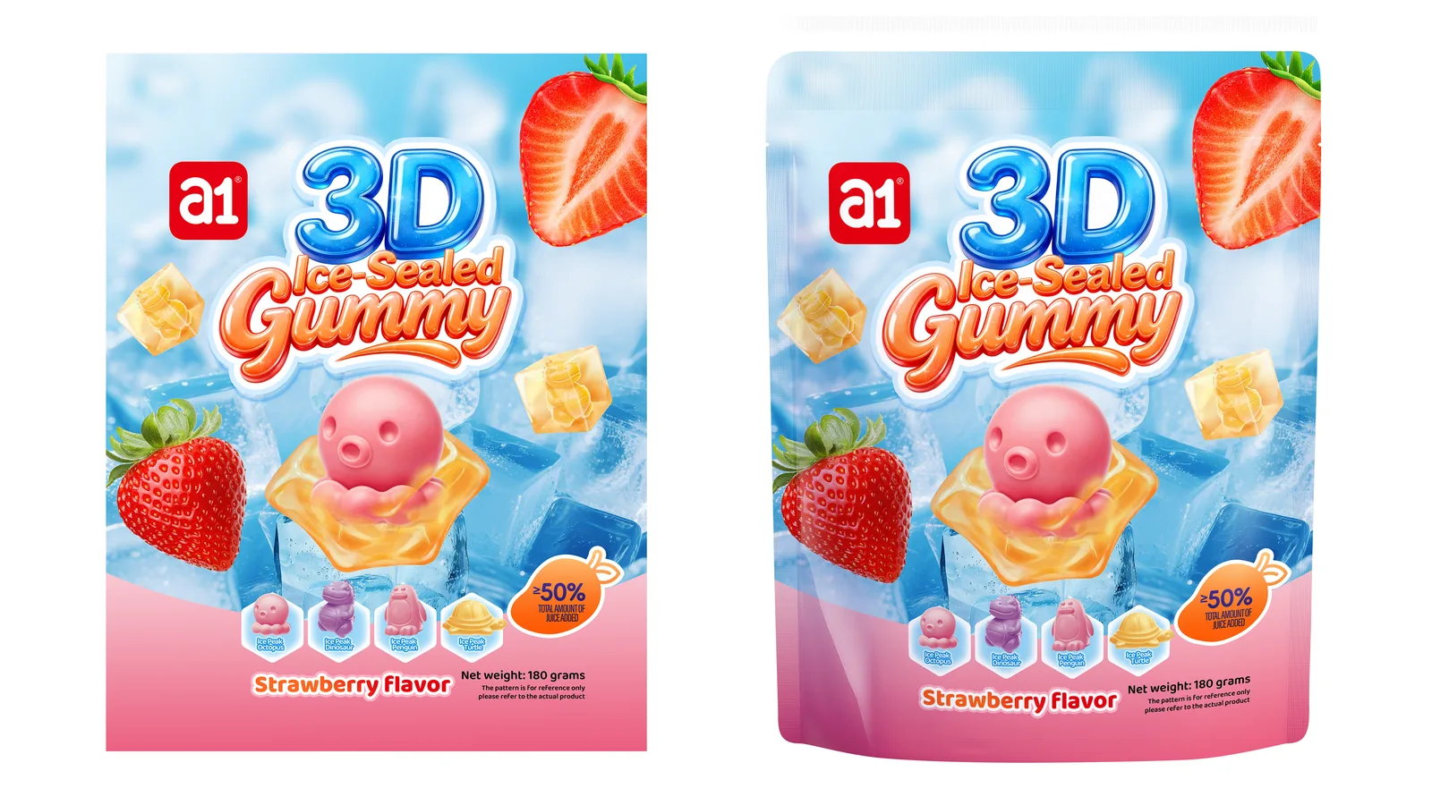 concepto de gomita 3D ice-sealed